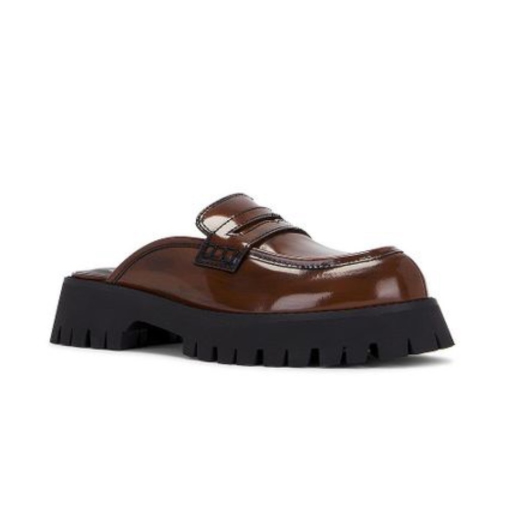 REVOLVE Brown Leather Lug Sole Mule